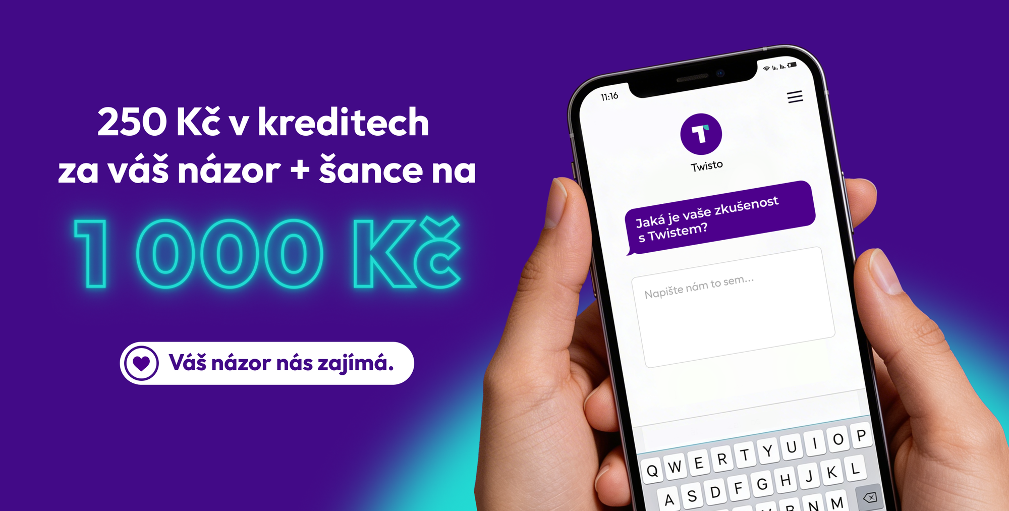 Napište nám feedback a získejte 250 Kč v Twisto kreditech